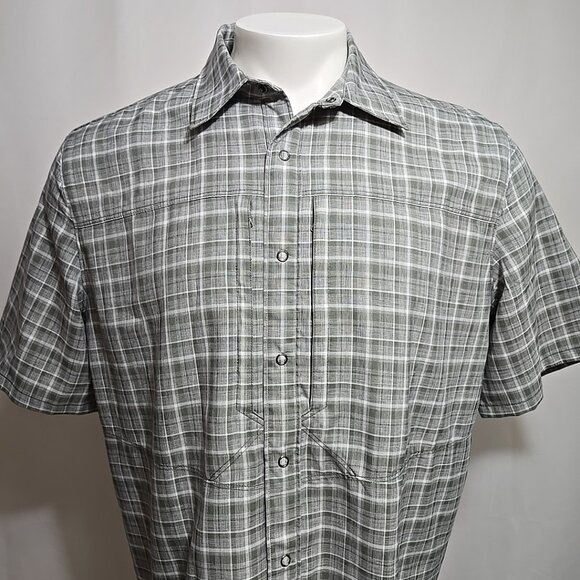 NWT 511 Tactical Covert Shirt Mens Size Medium Gray Plaid Zip Pockets Snap Front - Picture 1 of 12